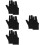 4Paren Zwarte Draagcomfort Pool Cue Gloves Met Open Drie Design 3