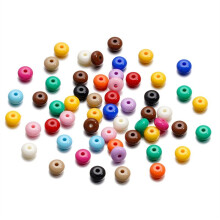 750pcs Colorful Acrylic Flat Beads for DIY Jewelry Making - 4.5x8mm/Aperture 2mm