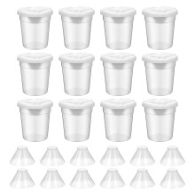 12 Packs Paint Cups with Lids for Kids No Spill Learning Color Cups Reusable Paint Containers with Lids for Young Artist