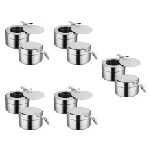 10Pack Bränslehållare i Rostfritt Stål, Skavbränslehållare med Lock, Bränslehållare för Skavskål och Buffé, Grill