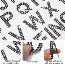 170 Pcs Silver Rhinestone Letter Stickers, 5 Sheets 34 Letters Glitter Bling Alphabet Letter Stickers Black