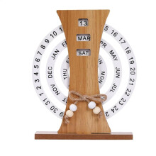 Desk Date Display Rotating Calendar Decorative Manual Rotating Calendar Reusable Daily Desktop Calendar C