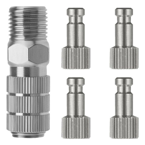 Kit de Conector Adaptador de Liberação Rápida para Aerógrafo com 4 Conexões Macho 1/8 Polegadas Macho para Badger-Aerógrafo