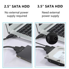 Naar USB 3.0-Adapterkabel voor 3,5/2,5 Inch SSD HDD III Harde Schijf-Converter Ondersteunt UASP EU-Stekker