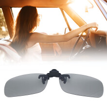 Polarisierte Clip-On-Sonnenbrille zum Fahren,Angeln und für Outdoor-Aktivitäten – Schwarz-Grau