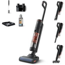 Aspirapolvere a scopa lavapavimenti 2-in-1 - PHILIPS - XW6264/11 - Serie 6000 - PowerCyclone Aqua - 2500 giri/min - Nero &amp; Corallo