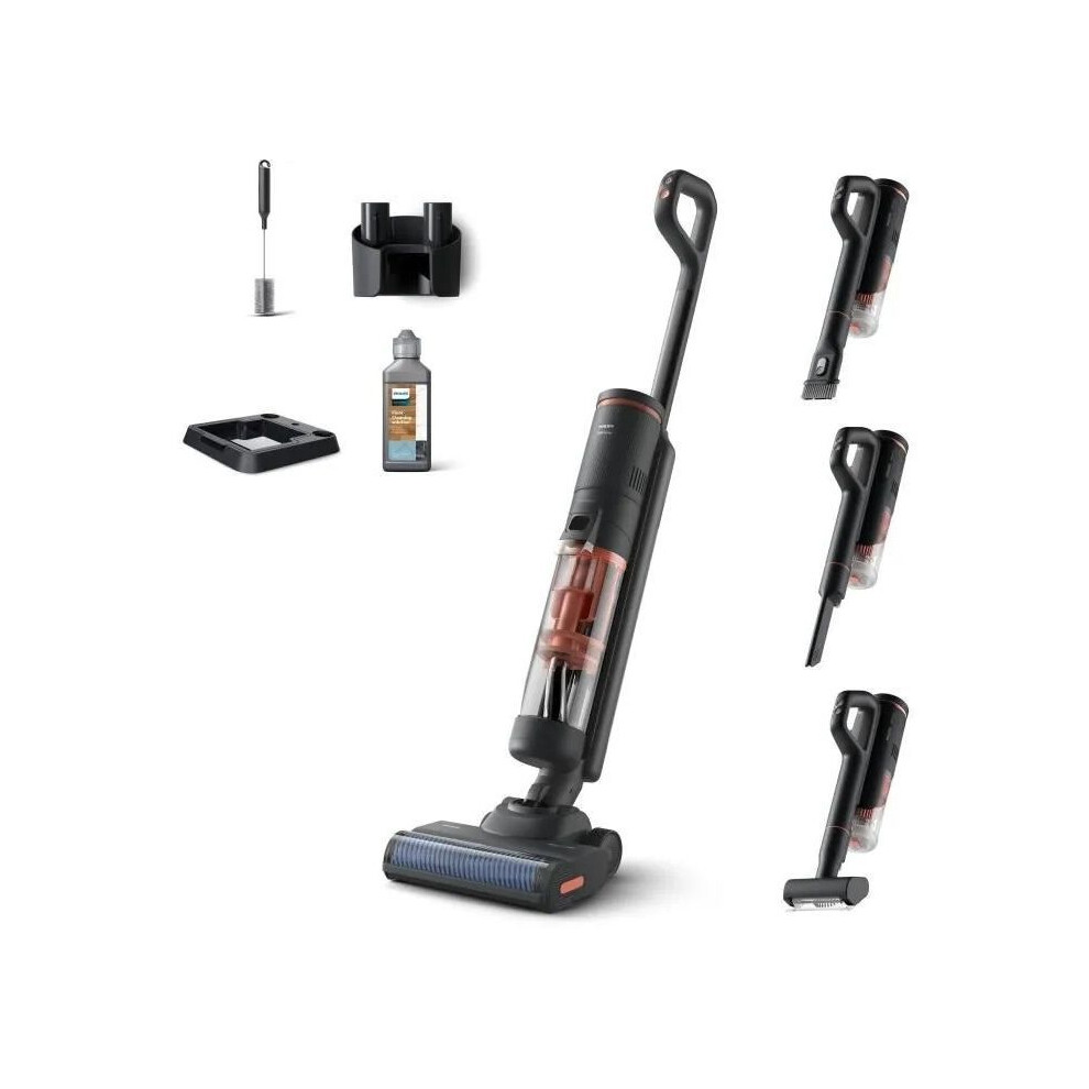 Philips 2-In-1 Vacuum Cleaner Mop - Xw6264/11 - Series 6000 - Powercyclone Aqua - 2500 Rpm - & Black/Coral
