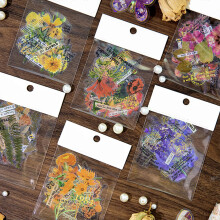 10 Stück transparente Blumen-PET-Aufkleber für Notizbuch Bastelarbeiten 80x80mm