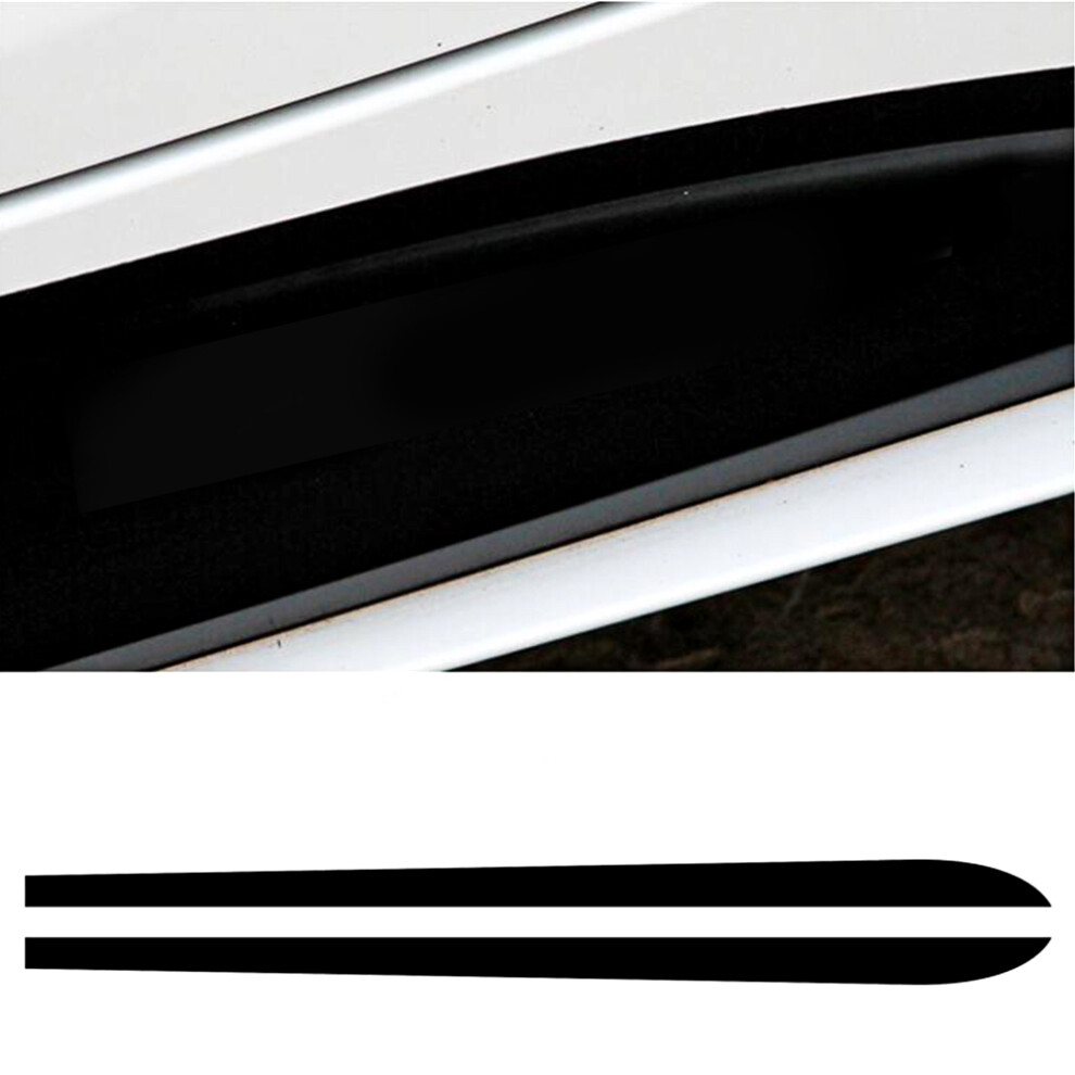 2Pcs Vinyl Side Skirt Racing Stripes Decal Stickers For Bmw F30, F31, E90, E92 205Cm Black 9341391205294