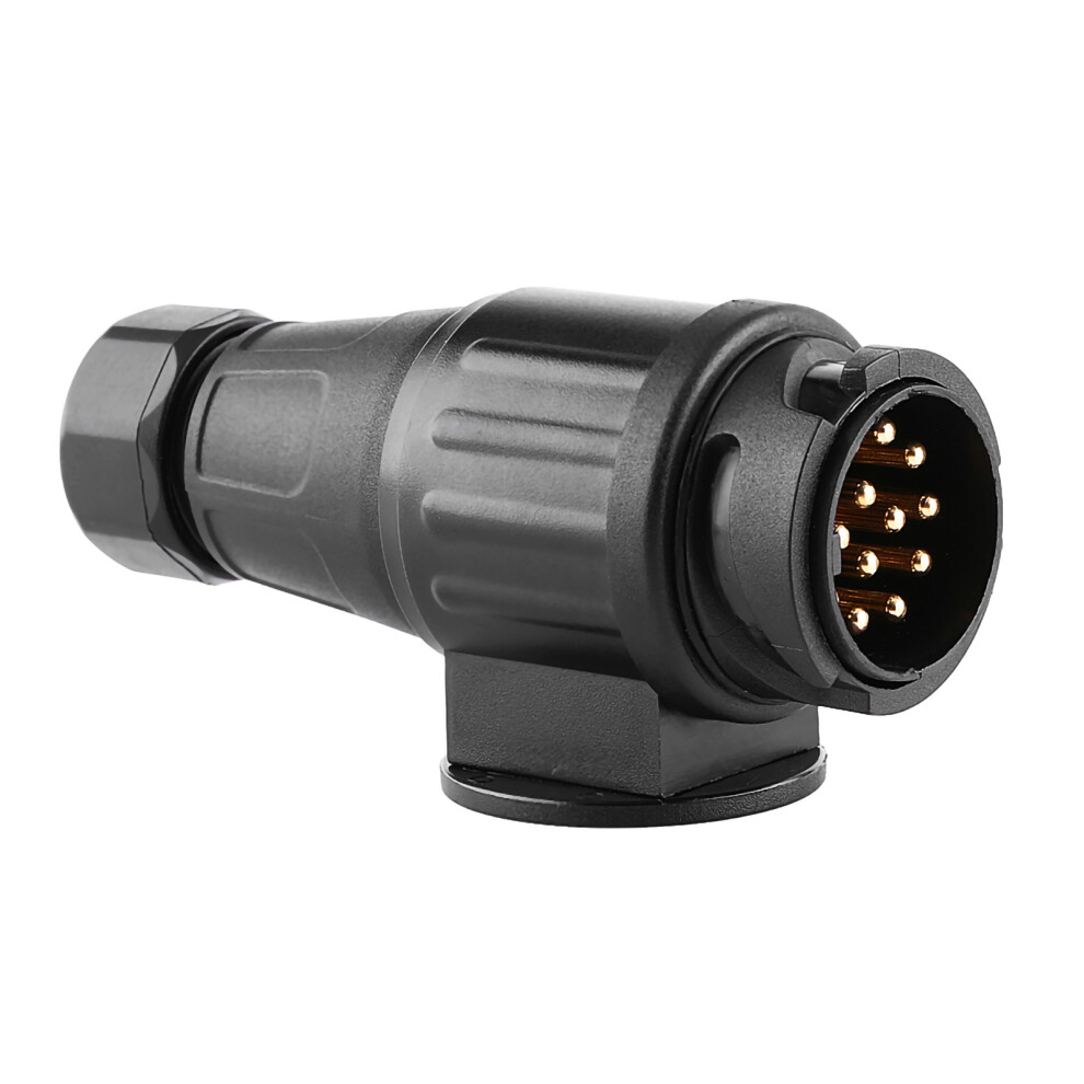 12V 13 Pin Connector Trailer Plug Adapter, Abs Plastic Ensuring Sturdiness Weather Resistance, Plug & Play Design Immediate Use, Nylon Construction 9190834138626