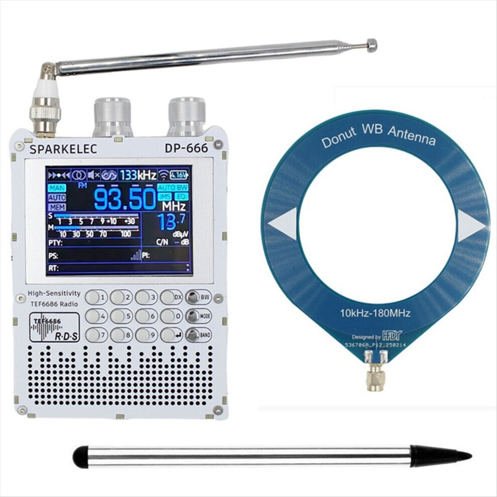 DP-666 TEF6686 Radio 2.8-Inch IPS Touch Screen High Sensitivity Receiver Full Band FM LW MW SW Shortwave