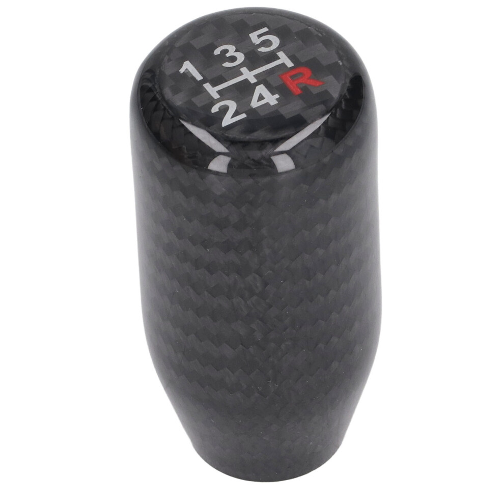 Glossy Carbon Fiber 5-Speed Gear Shift Knob For Manual/Automatic Cars Black 3691371536914
