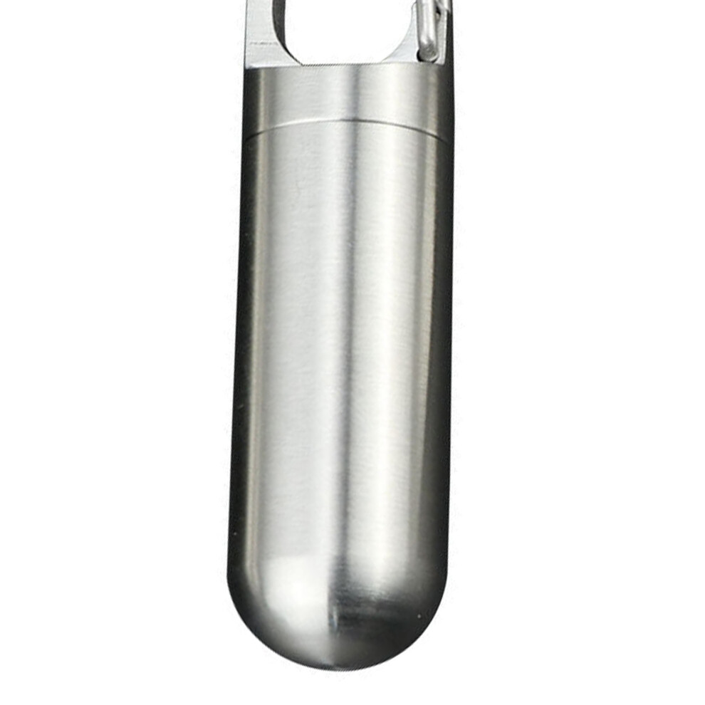 Sealed Mini Capsule Pill Holder Keychain â J21 Stainless Steel L  Portable