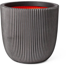 Blumentopf Kugel GROOVE NL - Kunststoff - Anthrazit - 43x41 cm - CAPI EUROPE