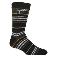 (06-Nov, Schwarz / Anthrazit) Heat Holders - Herren-Thermo-Socken mit Streifenmuster für den Winter