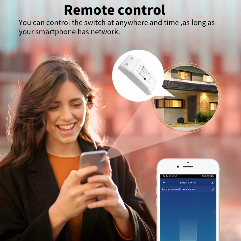 Smart Wifi/Bt 10A Switch With Timer, Voice Control, Feedback - White 8431391287237