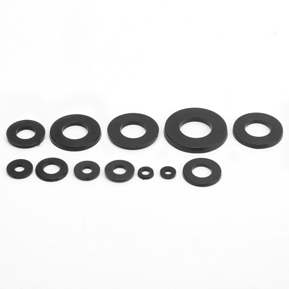 500Pcs Black Nylon Washers Set, M2-M10 Industrial Gaskets 8021392095254