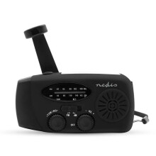 Emergency Radio with AM/FM, Powerbank, LED Torch, Black