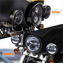 2X Headlight Trim Ring 7Inch Black Visor Type Motorcycle Trim Ring for Softail Street Glide Road King Electra Glide