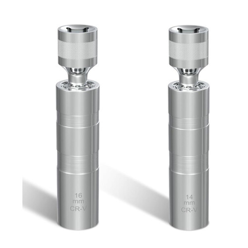 14mm&16mm  Socket Set, Thin Wall 3/8Inch Drive  Socket Removal Tool, 12 Point, for Most Car Models
