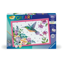 CreArt Kids 31x21cm Colibri und exotische Blumen, Malset nach Zahlen, Ab 7 Jahren, 25851, Ravensburger