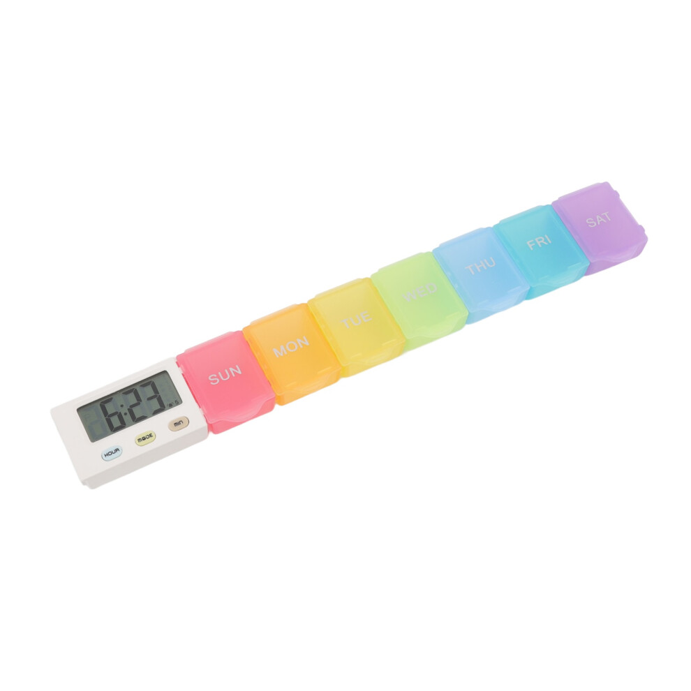 Travel-friendly Electronic Tablet Case with 7 Grids & Timer Reminder
