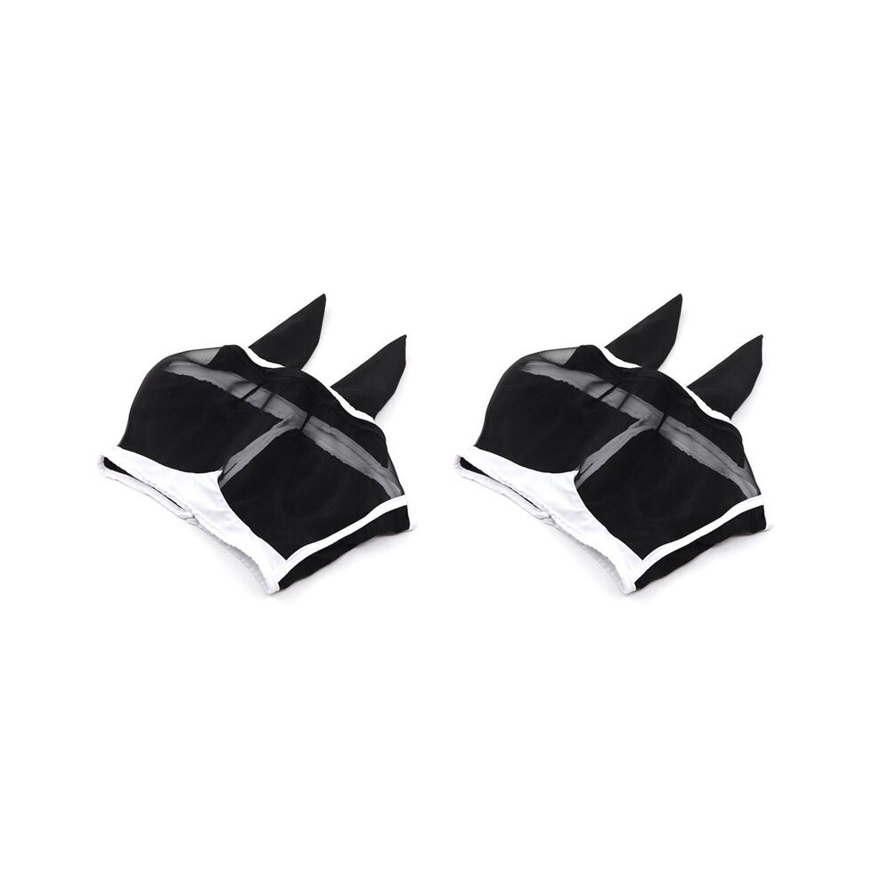 2X Horse Mask Adjustable Breathable Anti-Uv Anti-Mosquito Pet Eye Protection Mesh Anti-Fly Protective Cover M 6031396510471