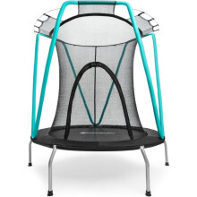 Trampoline Enfant 3-8 ans charge max 25 Kg - avec Filet de Sécurité Zippé 120 cm - Ø 137 cm - Acier galvanisé - Menthe