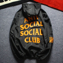 (BlackOrange, 2XL) Hip Anti Hop Social Club Assc Hoodie Windbreaker Jacket Men Casual Women Sweater