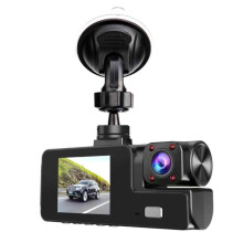 High Definition Video Recorder for Cars, 1080P Triple Channel Dash Cam with Inside Front Rear Cameras, WiFi Connectivity and Parking Monitoring