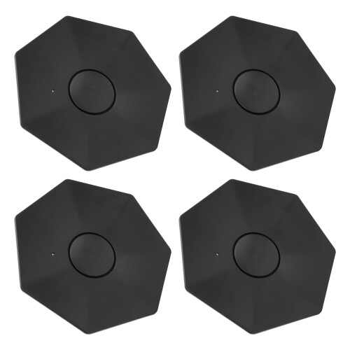 Ensemble de 4 capuchons de moyeu de roue en ABS noir, fixation par clips, protection complète