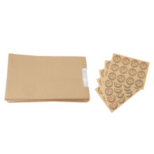 50PCS Kraft Paper Bread Bags with Window & Thank You Stickers for Food Storage