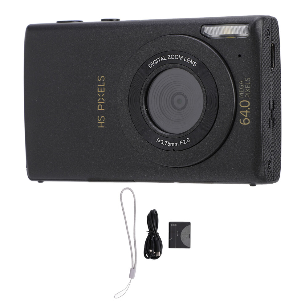 (Black) 4K Vlogging Camera 64Mp Auto Focus 18X Zoom 2.8In Ips Screen Black 643505077421