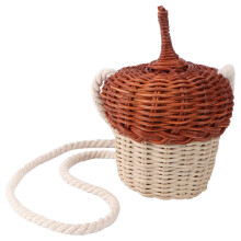 2Stk Mini Rattan Kinder Fotorequisite Hellbraun Handgefertigt