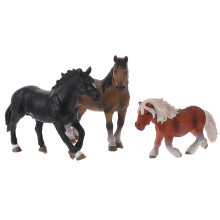 9Pcs Black Realistic Horse Models Kids Educational Toys Hand Painted