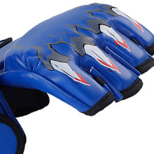 Halbfinger-Boxhandschuhe Blau PU, verstellbares Handgelenk, 24x13x5cm