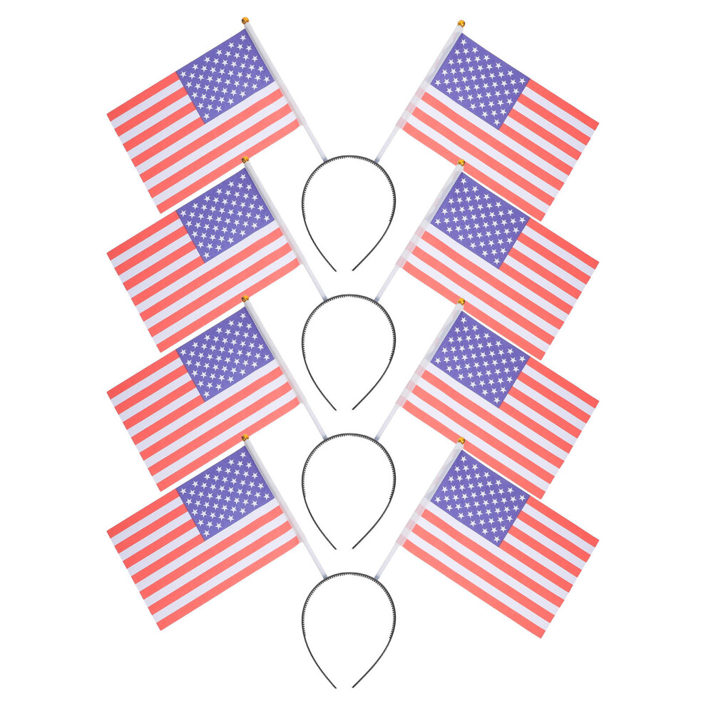 4Stk Sportfan Haarreifen Mit Usa Flagge Für Party & Fußballspiele Bunt