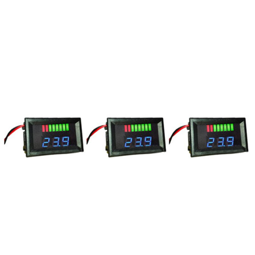 3X 12V ACID Lead Battery Capacity Indicator Charge Level LED Tester  Voltmeter