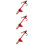 3Pièces Support Gaine Câble Accélérateur Aluminium Rouge Usage Auto 10