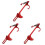 3Pièces Support Gaine Câble Accélérateur Aluminium Rouge Usage Auto 4