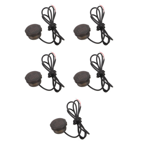 5Pièces Mini Voltmètre Digital Noir, LED Rond Pour Mesures Dc 2
