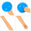 3Pièces Maillets Bols Cristal Manche Bois Design Bleu 7