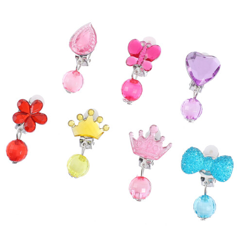 14Paires Boucles Clip Métal Multicolores Accessoire