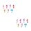 14Paires Boucles Clip Métal Multicolores Accessoire 6