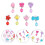 14Paires Boucles Clip Métal Multicolores Accessoire 10