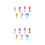 14Paires Boucles Clip Métal Multicolores Accessoire 5