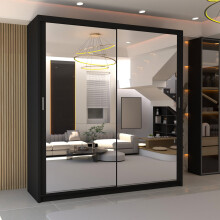 MN FURNITURE Double Mirror Sliding Door Wardrobe