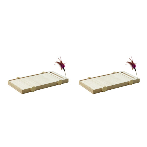 2Pièces Griffeurs Bois Pour Chats Réduction Comportement 2