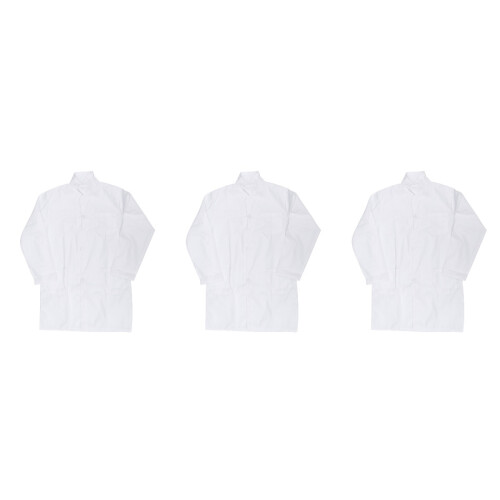 3Pièces Vestes Blanches Coton Enfants Simple Usage Uniforme 2