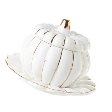 4Sets Weiße Keramik-Pumpkin Schüssel Mit Deckel Für Zuhause